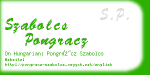 szabolcs pongracz business card